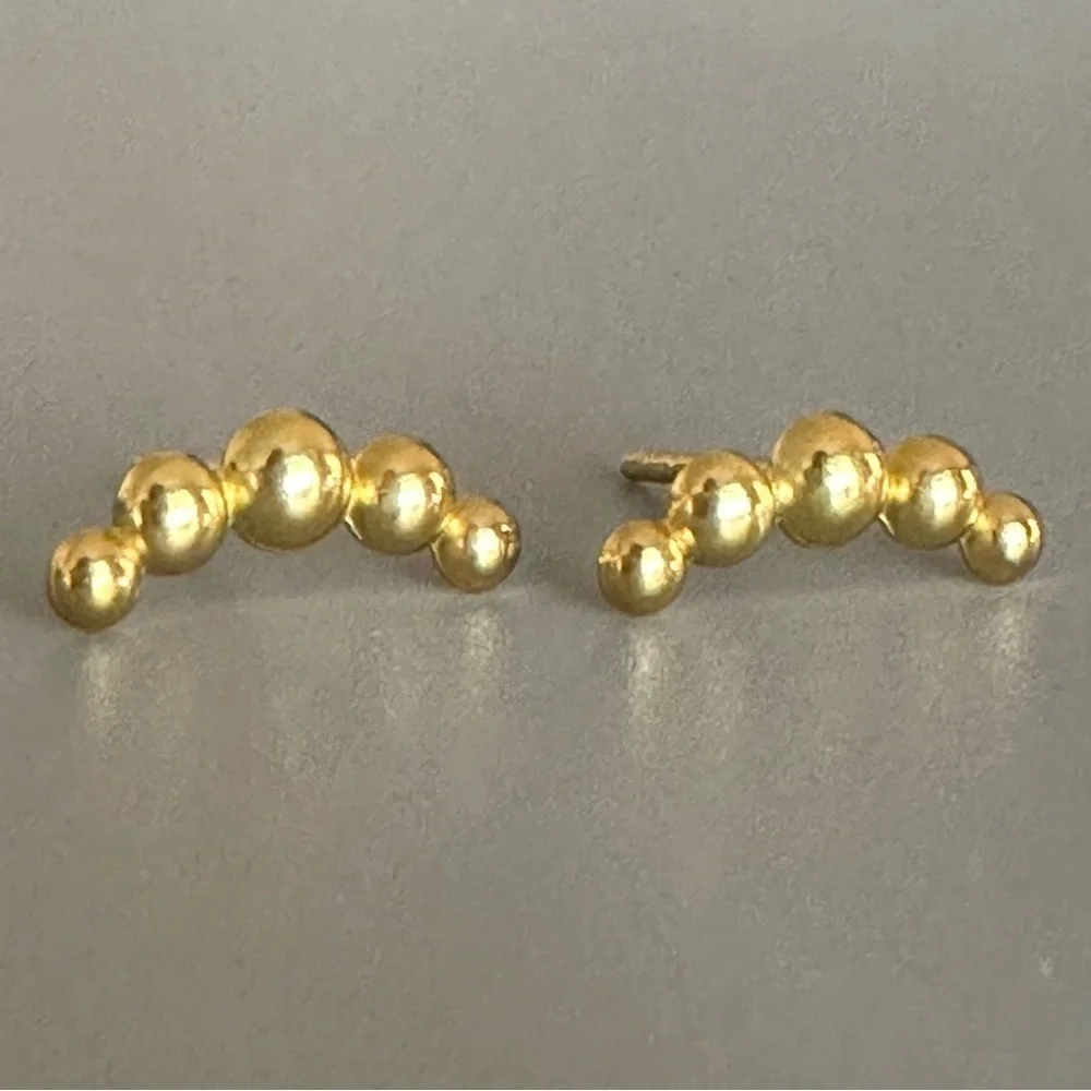14k Gold Geometric Simple Stud Earrings